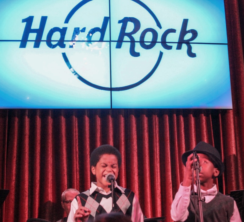 Cast members from 'Motown the Musical' performed at the Hard Rock Cafe in support of The Denver Actors Fund. Hard Rock Cafe. Photo by John Moore.