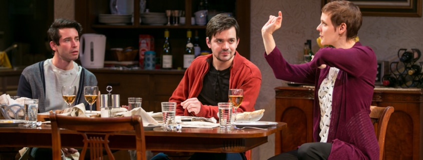 Andrew Pastides, Tad Cooley and Kate Finch in Tribes, 2016. Photo by Adams VisCom.