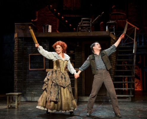 Linda Mugleston and Robert Petkoff in Sweeney Todd, 2016. Photo by Adams VisCom.