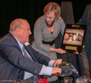 DCPA CEO Janice Sinden presented William Dean Singleton with a plaque