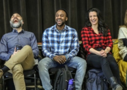 'The Whistleblower' cast at first rehearsal. Photo by John Moore.