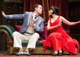 Ned Noyes and Jamie Ann Romero in the comedy 'The Play That Goes Wrong,' coming to Denver March 5-17.. Photo by Jeremy Daniel