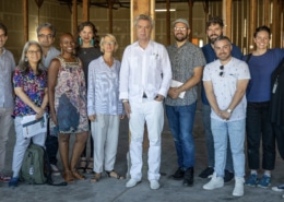 Some of the creative team for Off-Center's 'Theater of the Mind,' created by David Byrne and Mala Gaonkar. Photo by Adams VisCom.