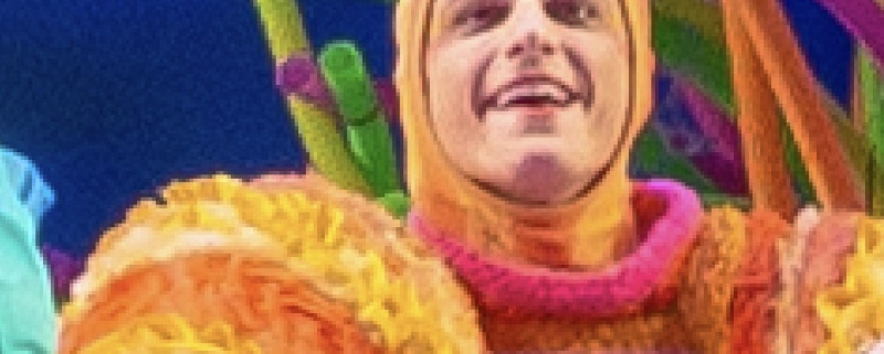 Joshua Bess in The SpongeBob Musical. Photo by Jeremy Daniel