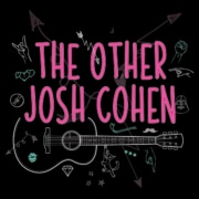 The Other Josh Cohen. The Other Josh Cohen in text, featuring notebook doodles with a large guitar drawing in the center of a black background