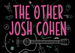 The Other Josh Cohen. The Other Josh Cohen in text, featuring notebook doodles with a large guitar drawing in the center of a black background