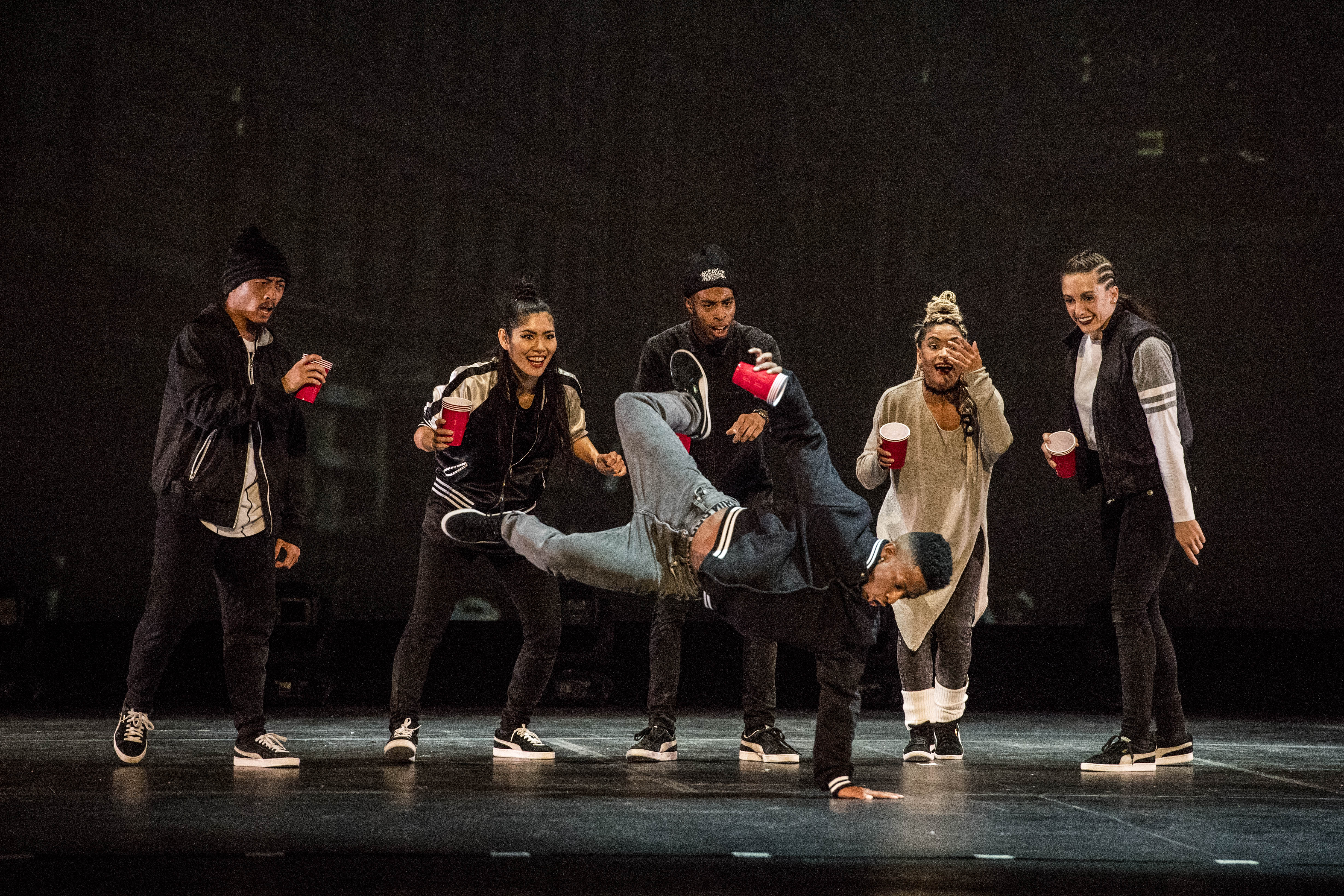 Photo of dancers performing in The Hip Hop Nutcracker