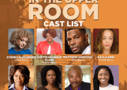 Headshots of eight cast members of In the Upper Room