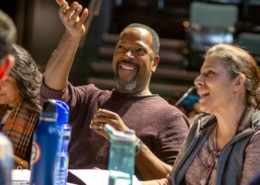 Participants in the Colorado New Play Summit sit at a table