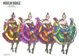 A costume sketch for Moulin Rouge! The Musical