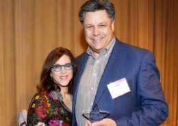 Laura Matalon and Jeff Hovorka pose for a photo