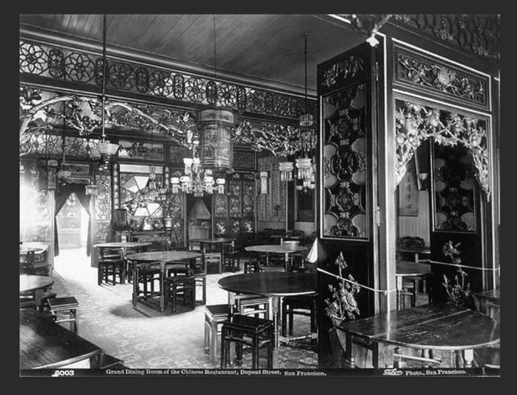 The interior of a Chinese restaurant