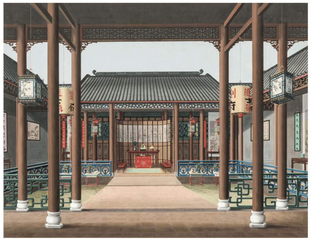 An illustration of a traditional Chinese home