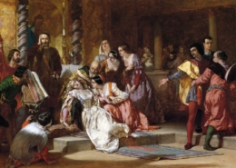 An intricate painting of the wedding scene in Much Ado About Nothing