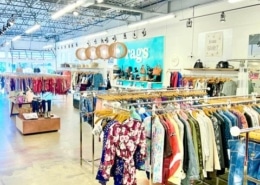 Clothing racks inside Rags Consignment