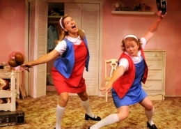 Linda Klein and Barbara Gehring pose onstage in The Secret Comedy of Women