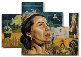 A collage and portrait of ballet dancer Maria Tallchief by artist Adri Norris