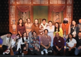 UC Denver Students and the cast of The Chinese Lady pose for a photo together onstage