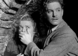 Madaleine Carroll and Robert Donat in The 39 Steps