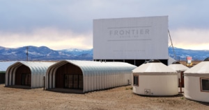 The sheds and yurts at the Frontier Drive-Inn