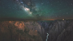 The night sky filled with stars at Black Canyon