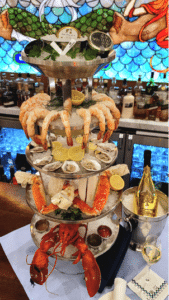 A seafood tower from 801 Fish