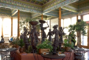 A statue found inside the Boulder Dunshabe Teahouse of seven women.